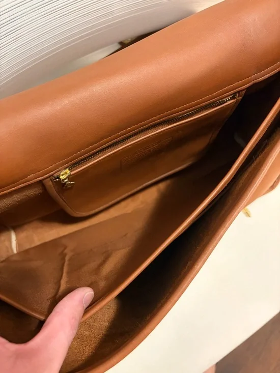 Vintage Coach Men's Essex Briefcase (#5274) Tan Leather Messenger & Laptop Bag - Picture 6 of 13